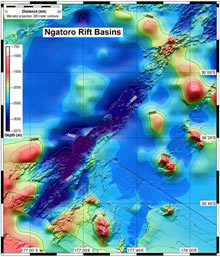 During NZASRoF'07 some deep troughs to the west of the active line of arc volcanoes will be explored.