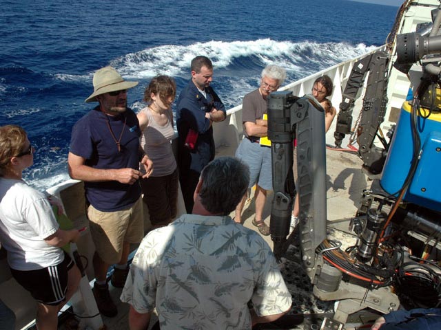 At the beginning of every cruise, Jason Expedition Leader Matt Heintz briefs the science party.