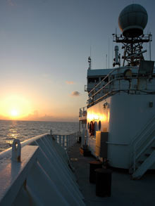 RV Ron Brown at Sunset