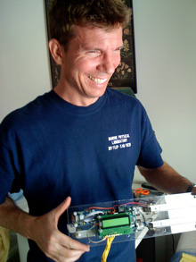 Dale holding the brain box for the BOA array.