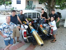 Gavia AUV team loaded up with two robots and support equipment and bound for a day of field operations.