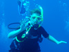 Another University of Delaware student, Sarah Hendrickson, SCUBA diving in Bonaire.