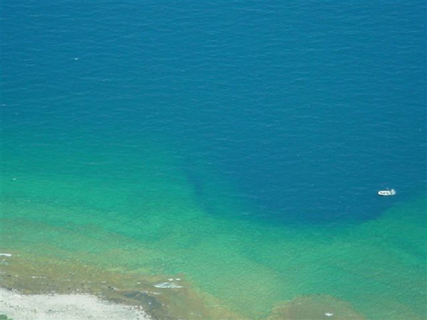 Middle Island sinkhole is open to Lake Huron creating a gradient of biological activity.
