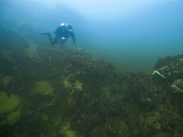 A Bluefin 12 BOSS AUV combined images from three sensors (an electro-optical camera, gradiometer, and bottom object scanning sonar) to corroborate a target location of a partially buried cannon.