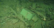 The ships starboard lantern at the Green Lantern Wreck Site.