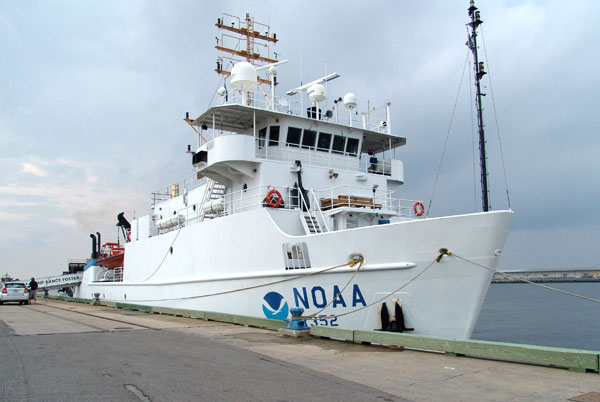 Researchers conducted reconnaissance aboard NOAAs RV Nancy Foster in 2008.