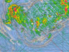 Amplitude map with bathymetry overlay, used to pick sites for this project.