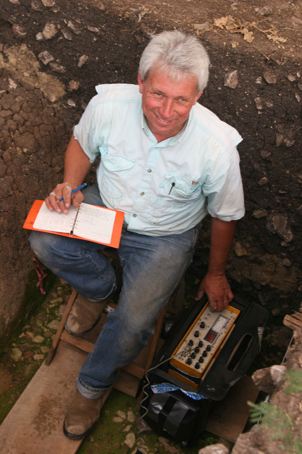 Dr. Rink taking an OSL sample