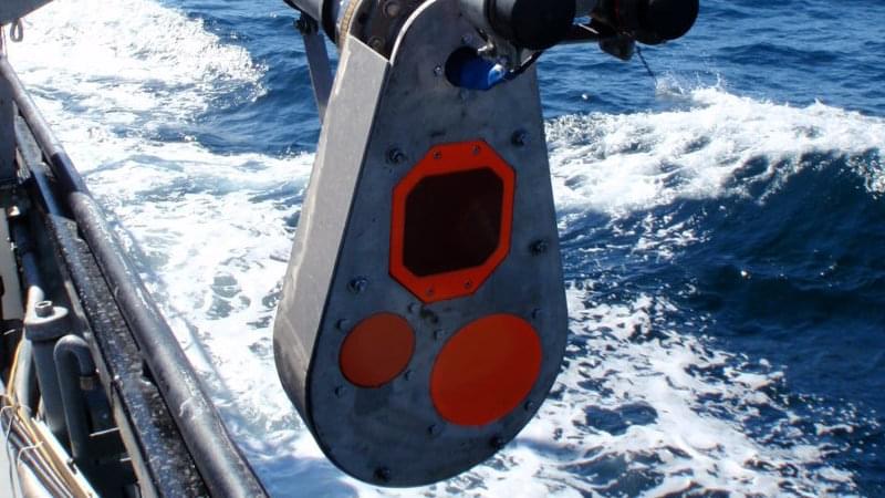 The acoustic sonar is used to image organisms living in the water column.
