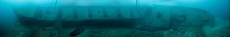 Protected from the high-energy of a shallow-water environment, deep-water shipwrecks are often very intact. Shipwrecks in this type of environment are true time capsules, providing unique and exciting archeological, historical, and recreational opportunities. The 300-foot-long bulk freighter Norman, which sank in 1895, rests in 64 meters (210 feet) of water just outside the current sanctuary boundaries. The wreck site is among the most exciting dives in the Great Lakes.