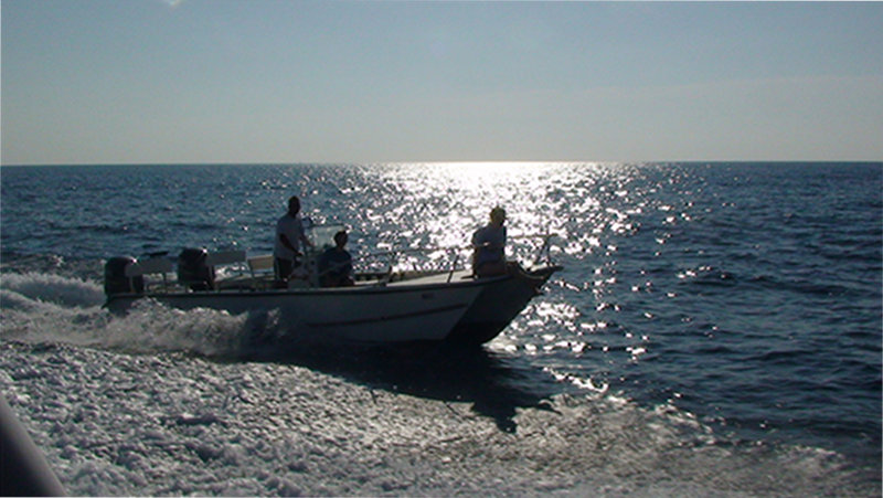 Alex Chequer following the the Pourquoi Pas after the last dive of the expedition.