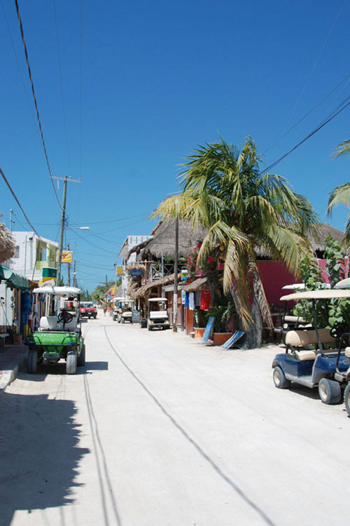 There are no cars – only golf carts on the sand-paved streets of Isla Holbox. The small town in largely sustained by the eco-tourism and fishing industries.
