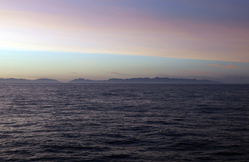 Dawn from the R/V Melville on March 5, 2010.