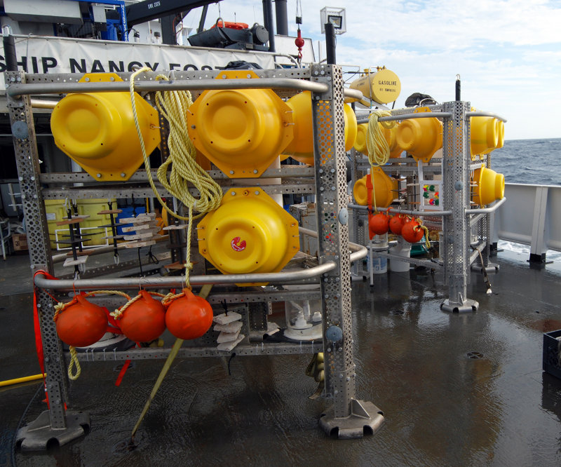 Two University of North Carolina-Wilmington Benthic Landers that were deployed in 2012.