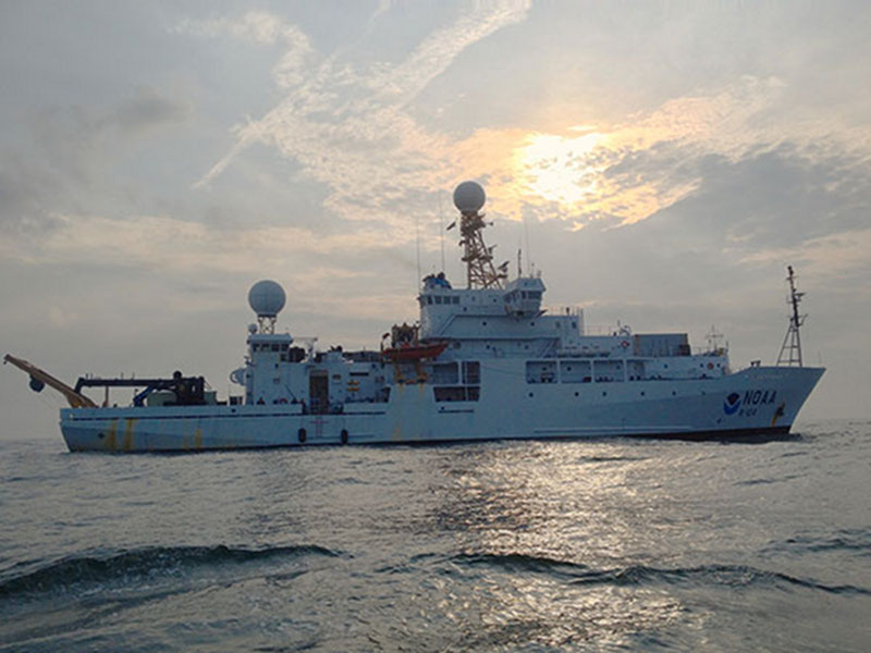 NOAA Ship Ronald H. Brown as seen from the small transfer boat.