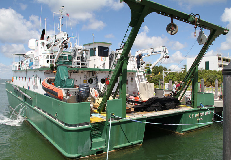 The R/V F.G. Walton Smith ready to get underway.