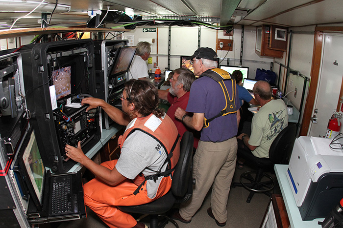 ROV crew, biologists and technicians.