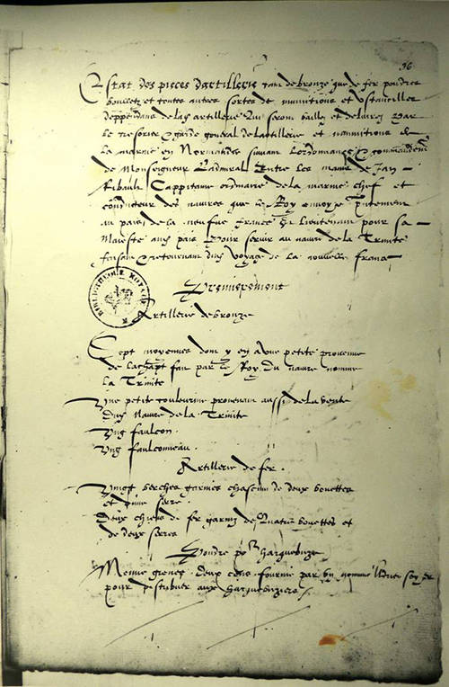 First page of the commissioning of the Trinité, 21 May 1565.