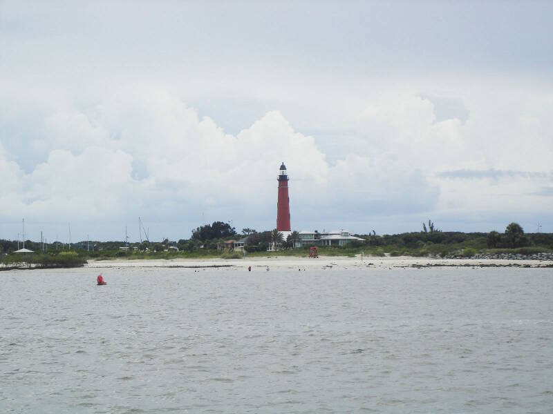 The Ponce Inlet Lighthouse greets us as we make our way through the inlet into the sheltered interior waters. This was the Lighthouse seen by the shipwrecked crew of the steamship Commodore, when they were adrift on a lifeboat, in the story memorialized by Stephen Crane, “The Open Boat.”