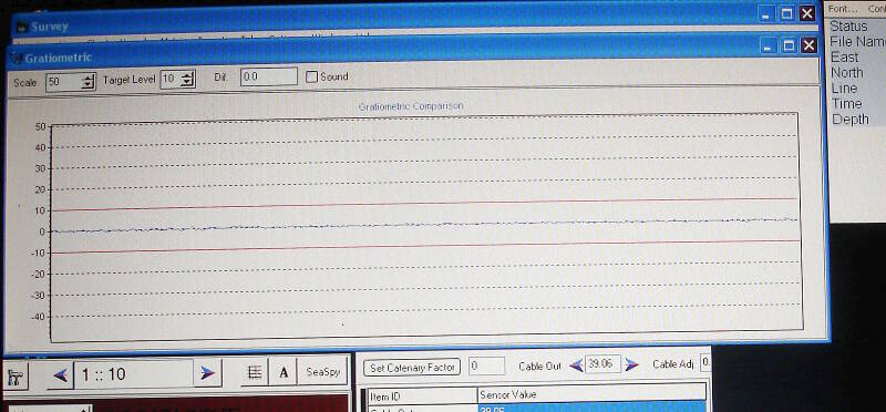 This is a close-up view of the magnetometer computer screen.