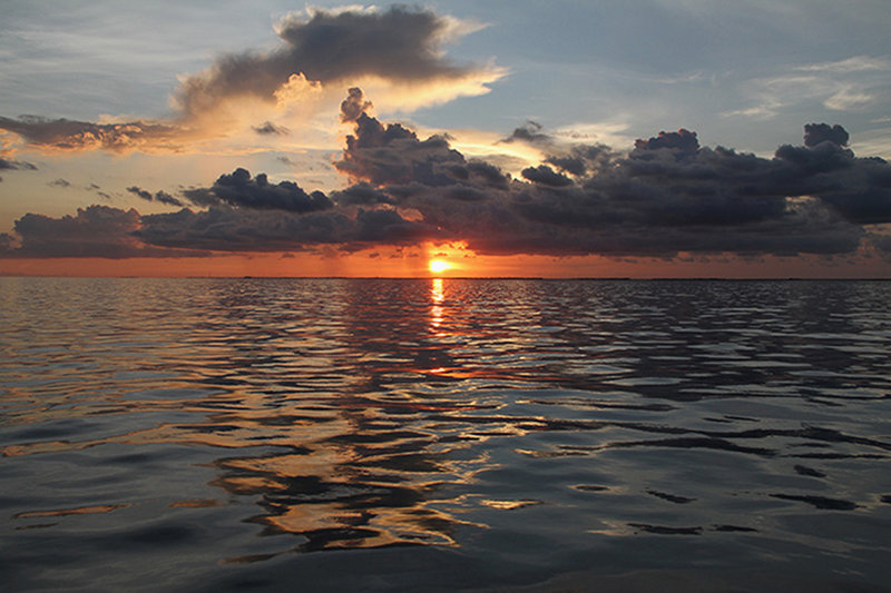 After a spectacular sunset in the Florida Keys, the light show continued a bit later with almost non-stop heat lightning illuminating the night sky.