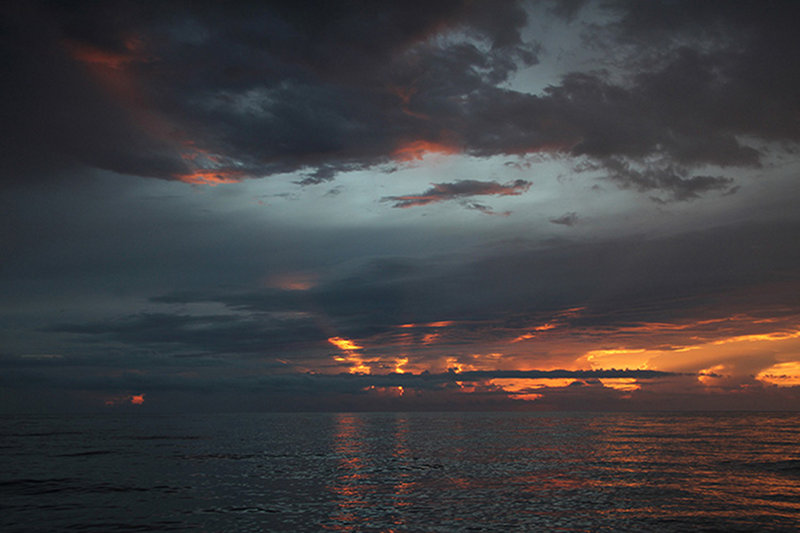 A mixed sky included a beautiful sunset.