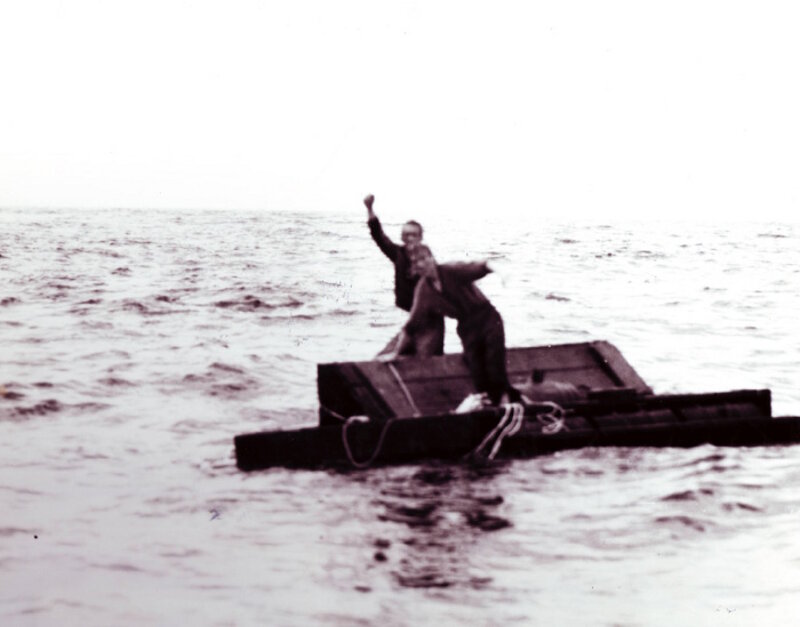 Survivors from torpedoed ship Chenango cling to wreckage off North Carolina