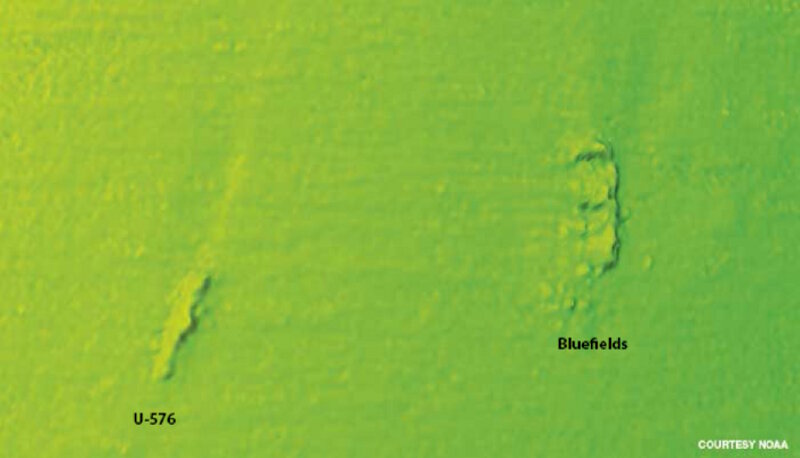 Multibeam sonar image of the Battlefield remains.