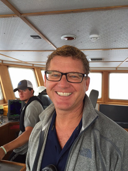 Shane Ziegler on the bridge of the R/V Baseline Explorer.