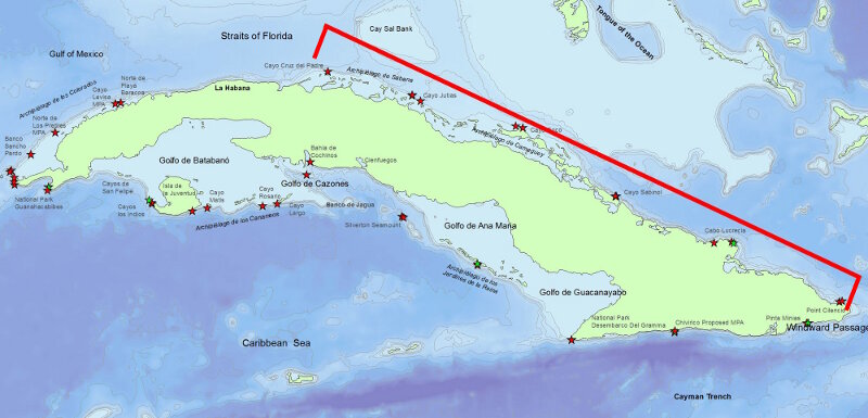 We completed 11 ROV dives at six locations along the north east coast of Cuba. Approximately half of these sites were located near or bordering Cuba’s vast network of marine protected areas.