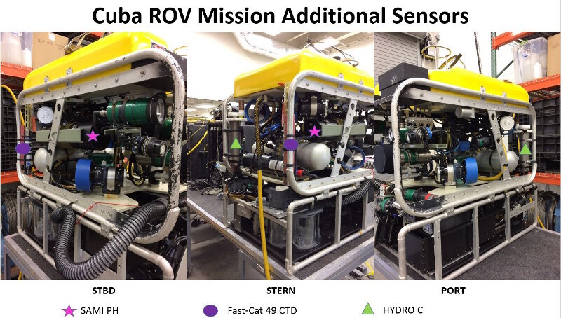 Figura 4. El ROV Mohawk con los sensores adicionales conectados para esta expedición.