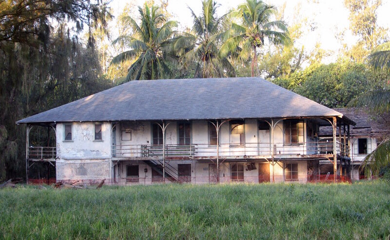 One of four cable station buildings remaining at Midway Atoll constructed in 1904.