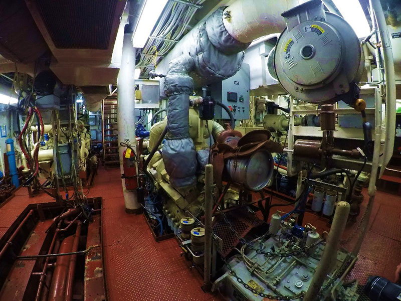 The engine room of NOAA Ship Nancy Foster.