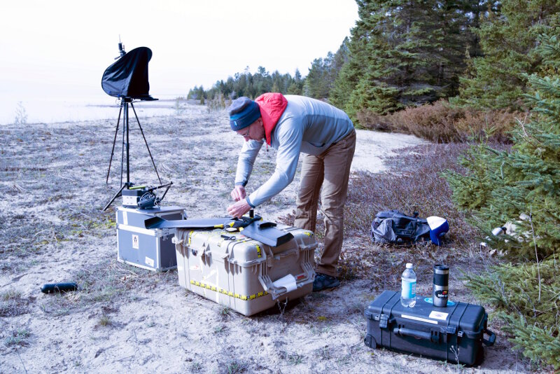 Pilot Matt Pickett readies a senseFLY eBee RTK.