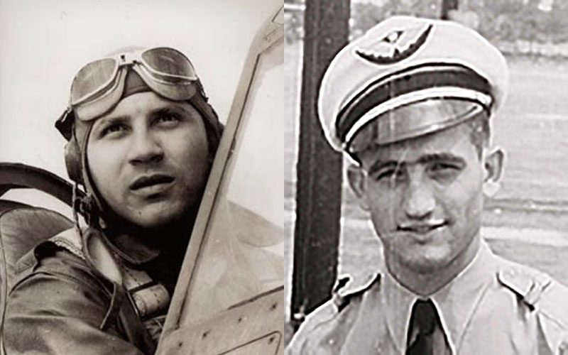 Tuskegee airman Lt. Wilmeth W. Sidat-Singh (left) and Free French airman Sgt. Francois Messinger (right).