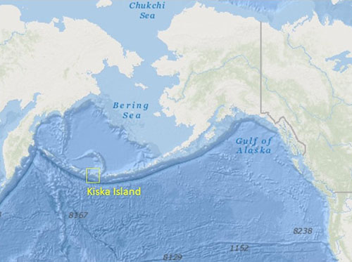 Kiska Island, Alaska is one of the Rat Islands in the Aleutian chain.