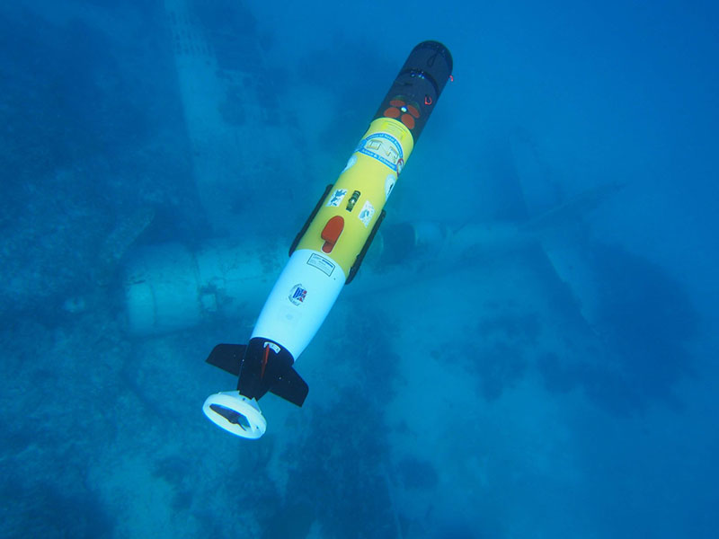 One of the project AUVs deployed over a WWII aircraft site.