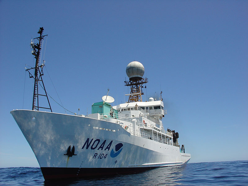 Homeported in Charleston, South Carolina, NOAA Ship Ronald H. Brown is a global-class oceanographic and atmospheric research platform, and is the largest vessel in the NOAA fleet. With its highly advanced instruments, the ship travels worldwide supporting scientific studies to increase our understanding of climate and the ocean.