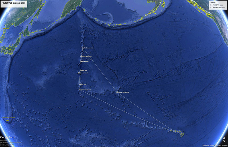 Approximate track R/V Falkor will take over the course of the expedition.
