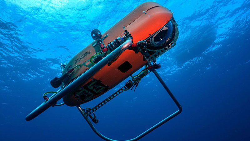 An Orpheus-class autonomous underwater vehicle, one of the technologies that will be used during this expedition.