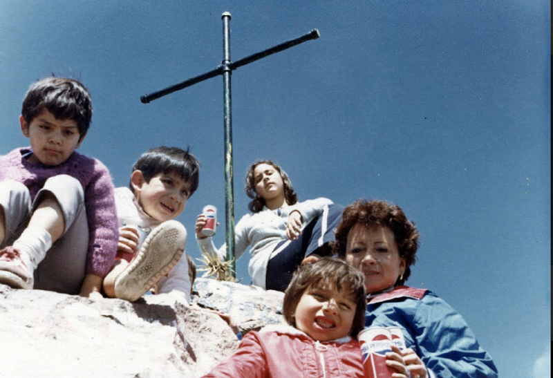 Esther Guzmán is pictured here in the 1980s with her mother and some of her siblings at Pico del Águila, Ajusco.