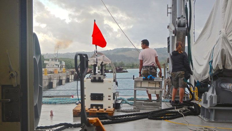 Packing the Leggo Lander away after its deployment as part of the Instrumentation to Assess the Untainted Microbiology of the Deep-Ocean Water Column project. The lander made it to the deep ocean upon its first trip out of the Bartlett Lab and continues to prove its trustworthiness in deep-ocean exploration.