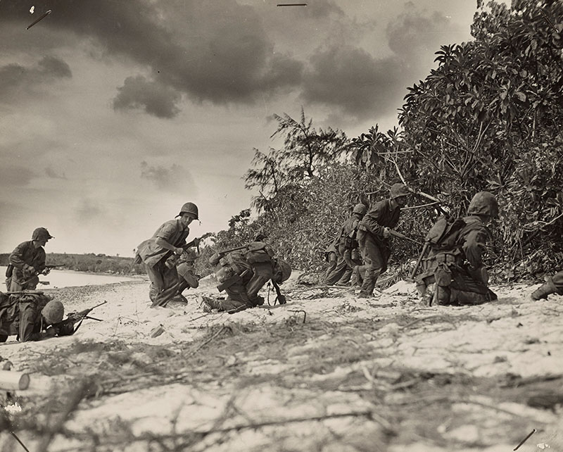 Marines assaulting the beach at Saipan.