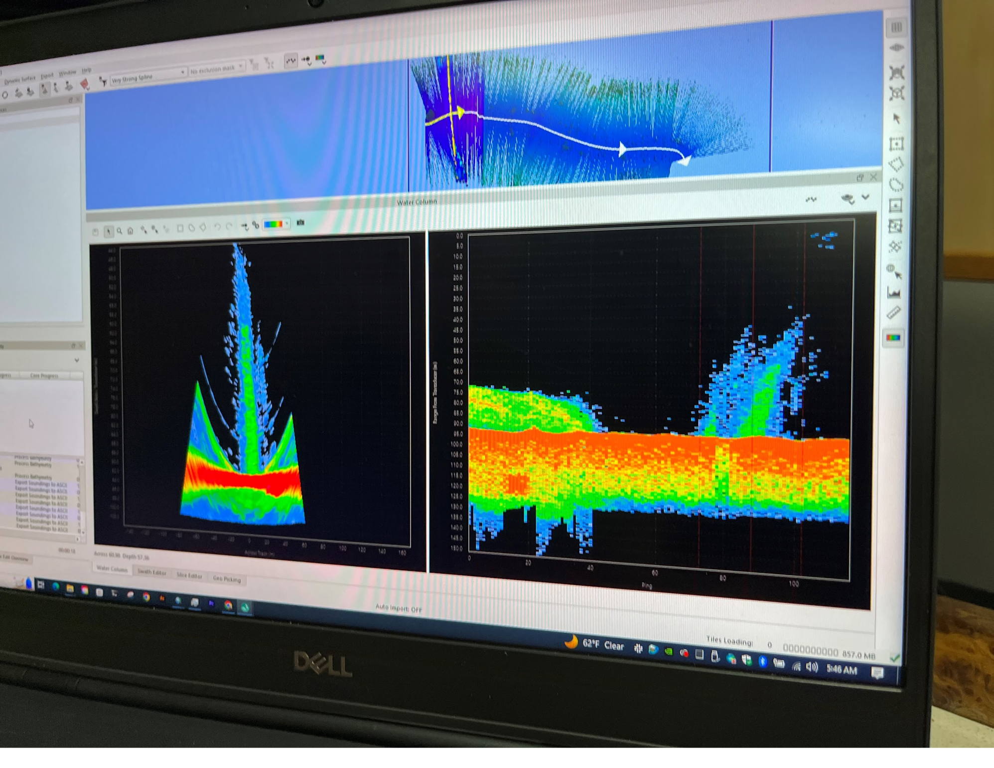 A project team member collecting high-resolution coastal elevation data using a Trimble SX10 scanning total station.