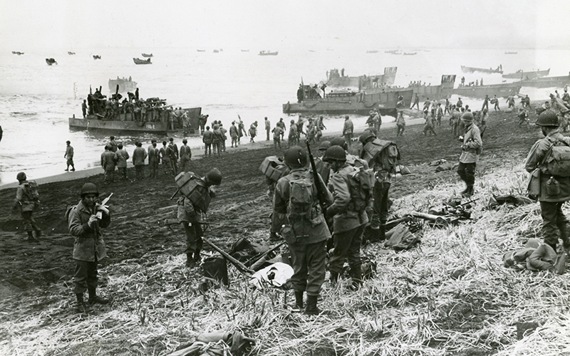 U.S. troops landing at Attu