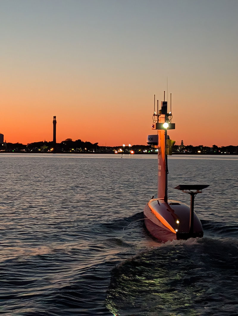 One of the DriX vehicles underway in the Gulf of Maine.