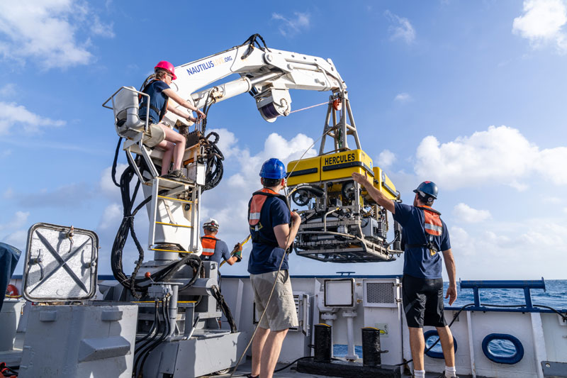 Remotely operated vehicle operations on Exploration Vessel Nautilus.