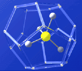 A drawing of one type of gas hydrate molecule.