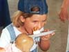 Girl pretending to be a parrotfish