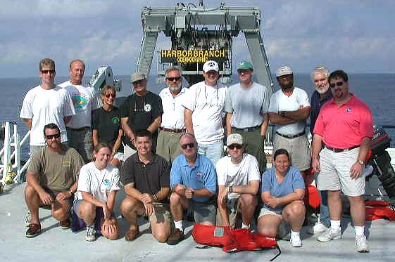Crew on the Seward Johnson II at the Oculina Bank Reserve